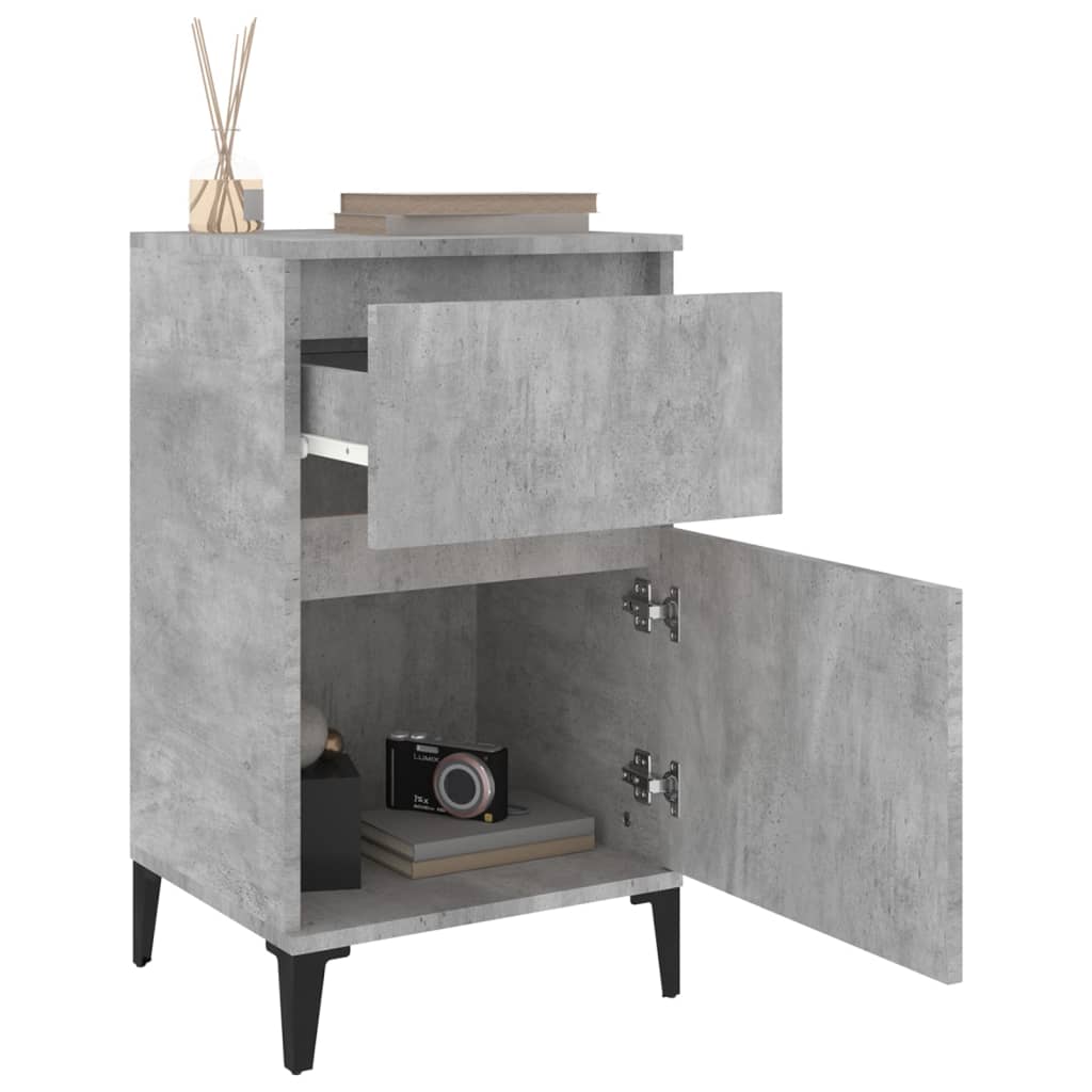 Nachtkastje 40x35x70 cm bewerkt hout betongrijs Nachtkastjes | Creëer jouw Trendy Thuis | Gratis bezorgd & Retour | Trendy.nl