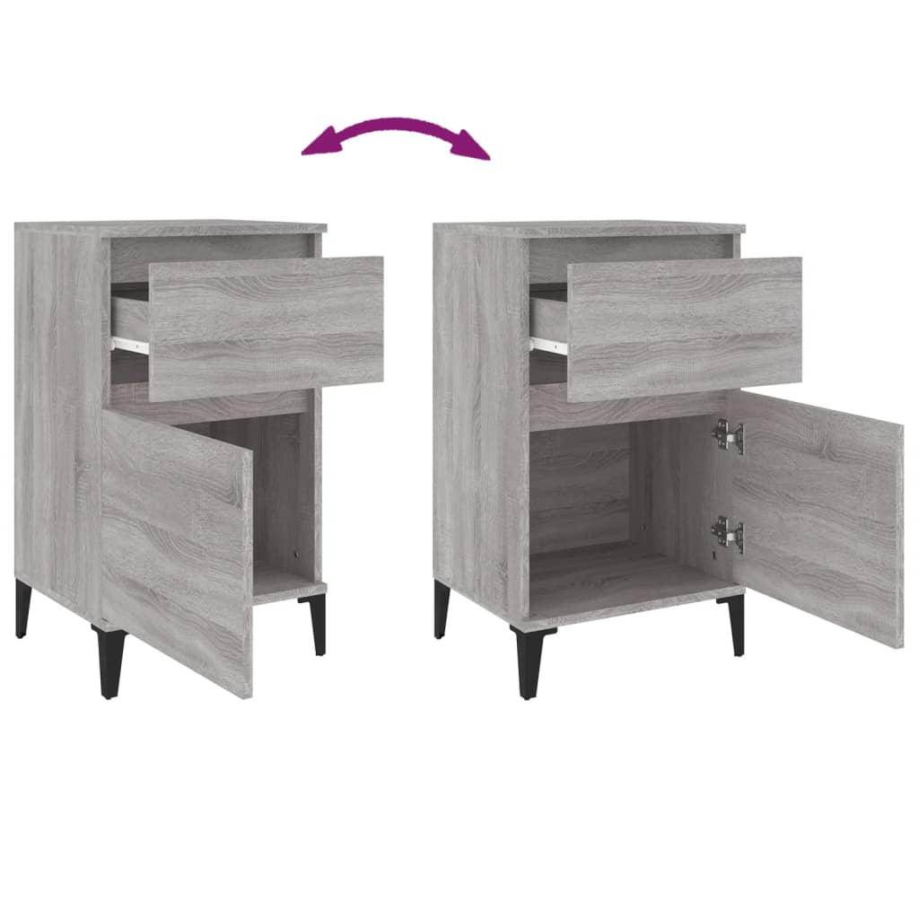 Nachtkastje 40x35x70 cm bewerkt hout grijs sonoma eikenkleurig Nachtkastjes | Creëer jouw Trendy Thuis | Gratis bezorgd & Retour | Trendy.nl