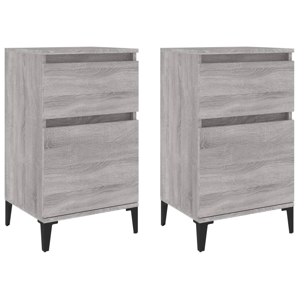 Nachtkastjes 2 st 40x35x70 cm bewerkt hout grijs sonoma eiken Nachtkastjes | Creëer jouw Trendy Thuis | Gratis bezorgd & Retour | Trendy.nl