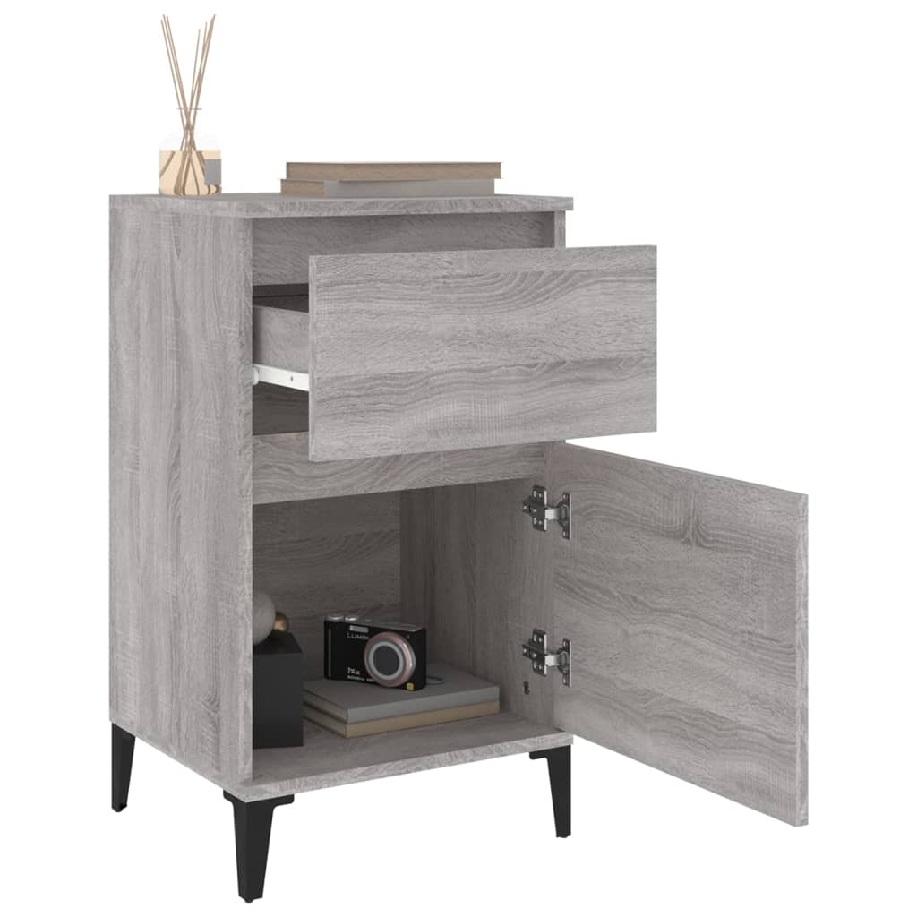 Nachtkastjes 2 st 40x35x70 cm bewerkt hout grijs sonoma eiken Nachtkastjes | Creëer jouw Trendy Thuis | Gratis bezorgd & Retour | Trendy.nl