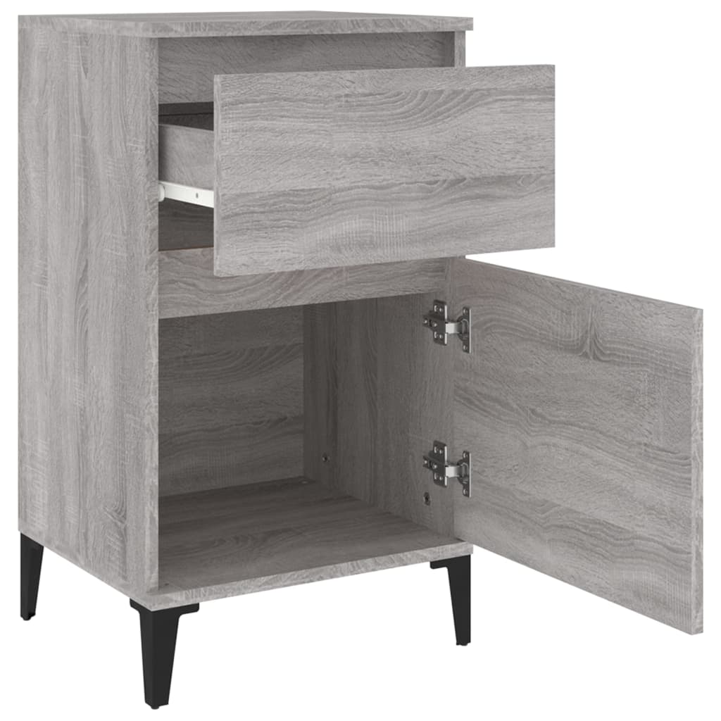 Nachtkastjes 2 st 40x35x70 cm bewerkt hout grijs sonoma eiken Nachtkastjes | Creëer jouw Trendy Thuis | Gratis bezorgd & Retour | Trendy.nl