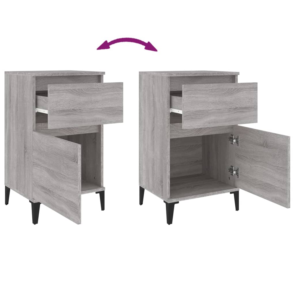 Nachtkastjes 2 st 40x35x70 cm bewerkt hout grijs sonoma eiken Nachtkastjes | Creëer jouw Trendy Thuis | Gratis bezorgd & Retour | Trendy.nl