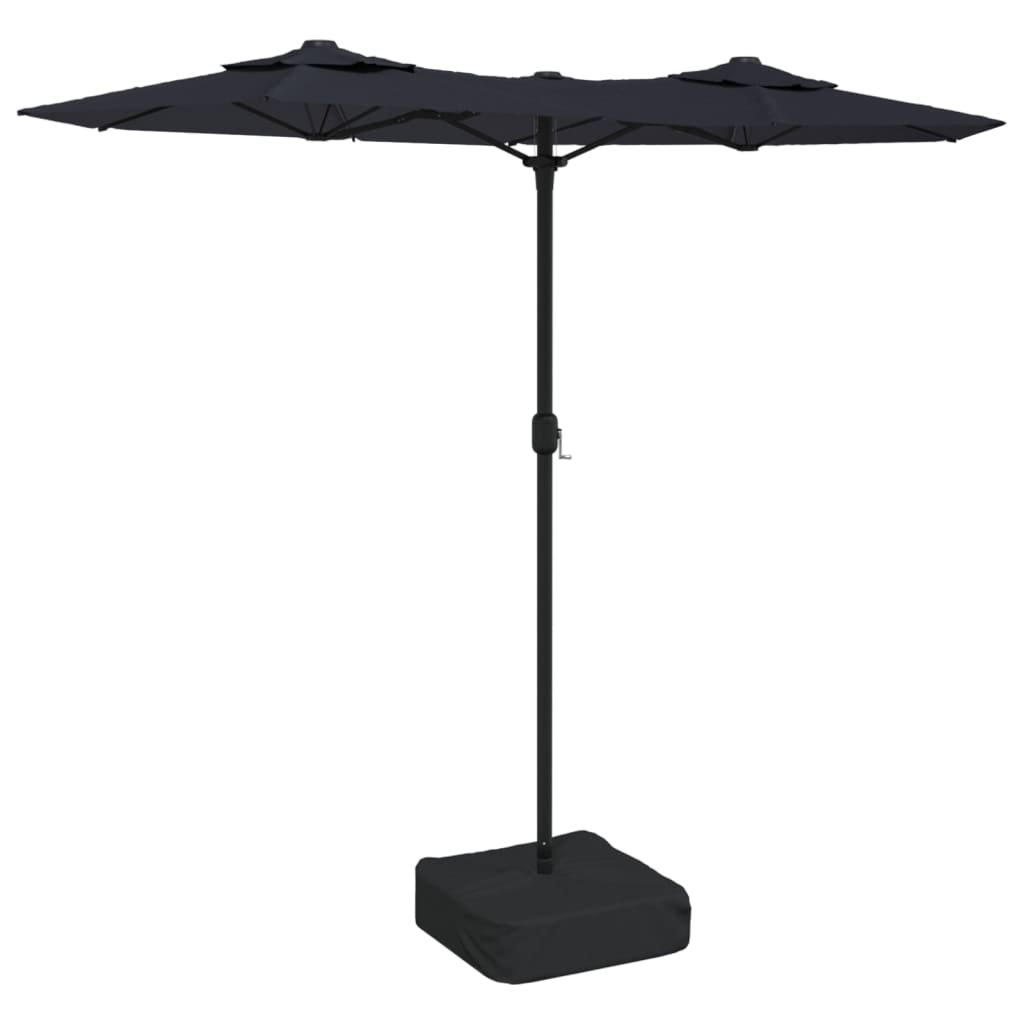 Parasol dubbel 316x240 cm zwart Parasols en zonneschermen | Creëer jouw Trendy Thuis | Gratis bezorgd & Retour | Trendy.nl