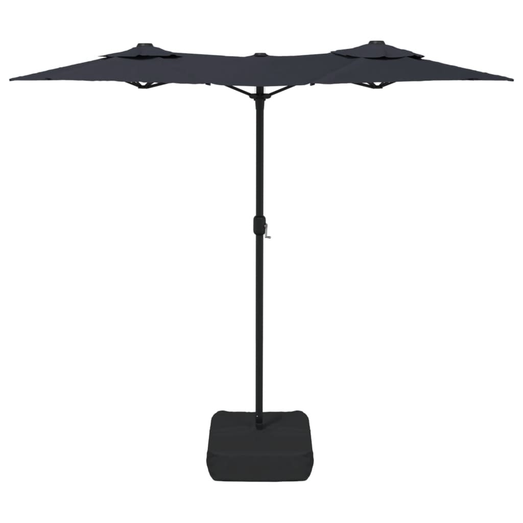 Parasol dubbel 316x240 cm zwart Parasols en zonneschermen | Creëer jouw Trendy Thuis | Gratis bezorgd & Retour | Trendy.nl