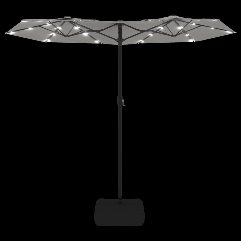 Parasol dubbel met LED's 316x240 cm zandwit Parasols en zonneschermen | Creëer jouw Trendy Thuis | Gratis bezorgd & Retour | Trendy.nl