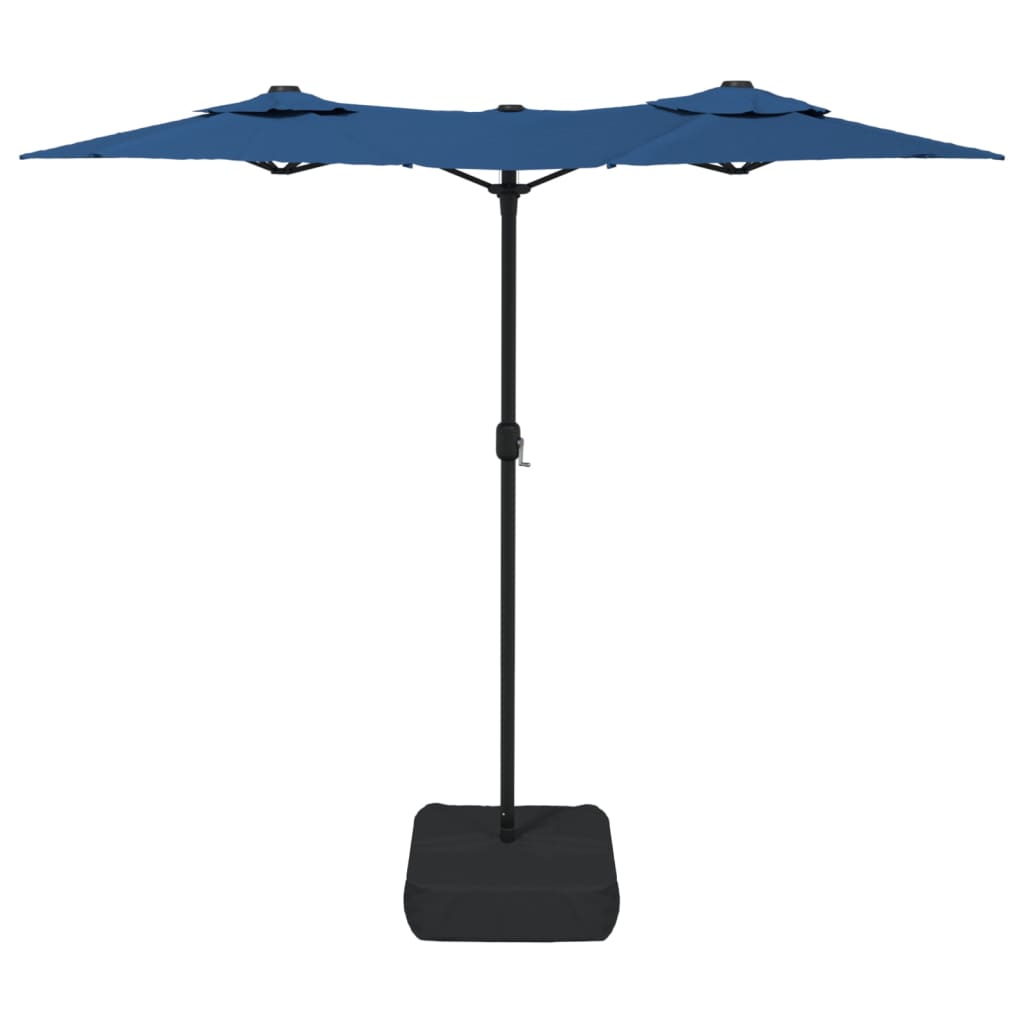 Parasol dubbel met LED's 316x240 cm azuurblauw Parasols en zonneschermen | Creëer jouw Trendy Thuis | Gratis bezorgd & Retour | Trendy.nl