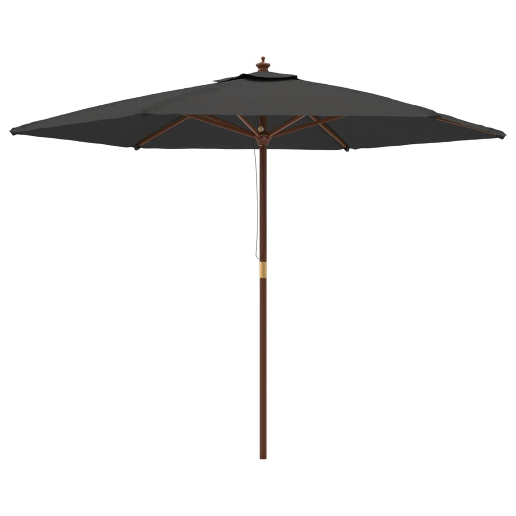 Parasol met houten paal 299x240 cm antracietkleurig Parasols en zonneschermen | Creëer jouw Trendy Thuis | Gratis bezorgd & Retour | Trendy.nl
