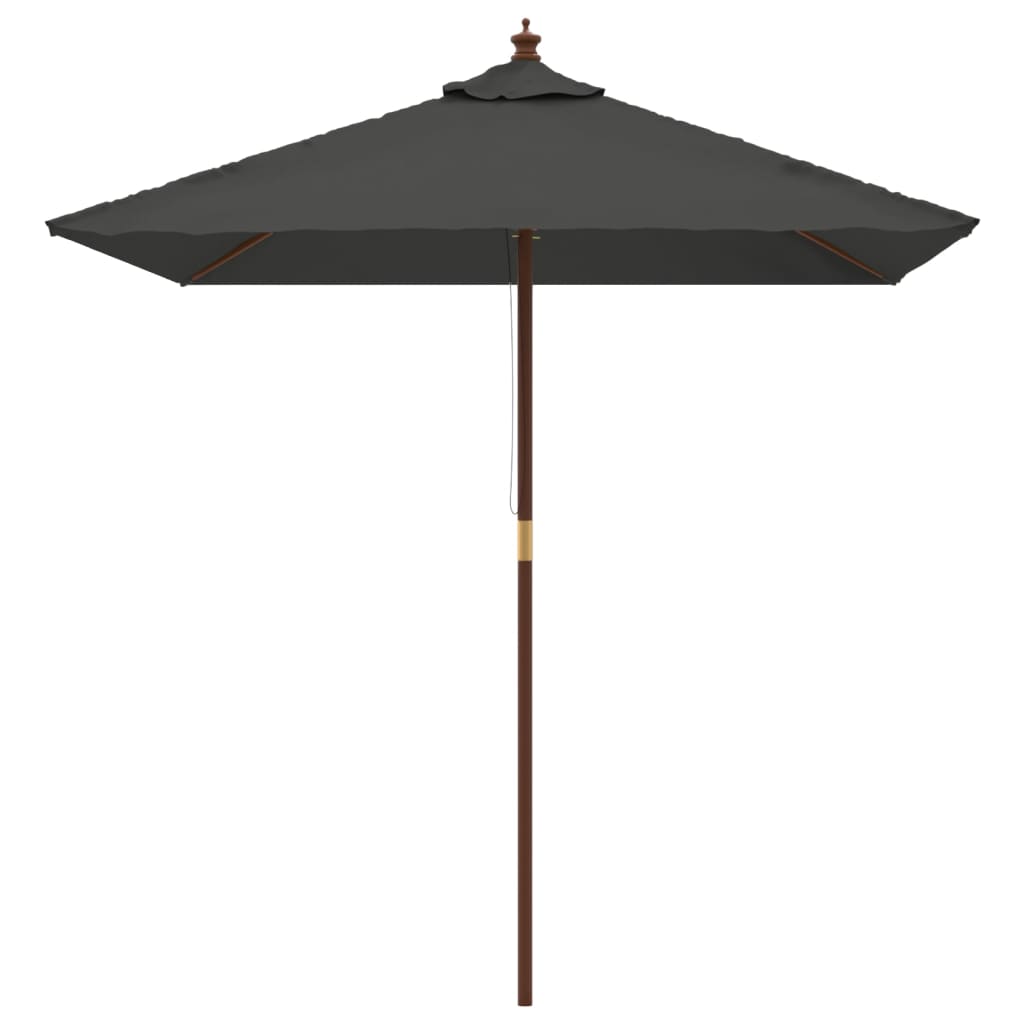 Parasol met houten paal 198x198x231 cm antracietkleurig Parasols en zonneschermen | Creëer jouw Trendy Thuis | Gratis bezorgd & Retour | Trendy.nl