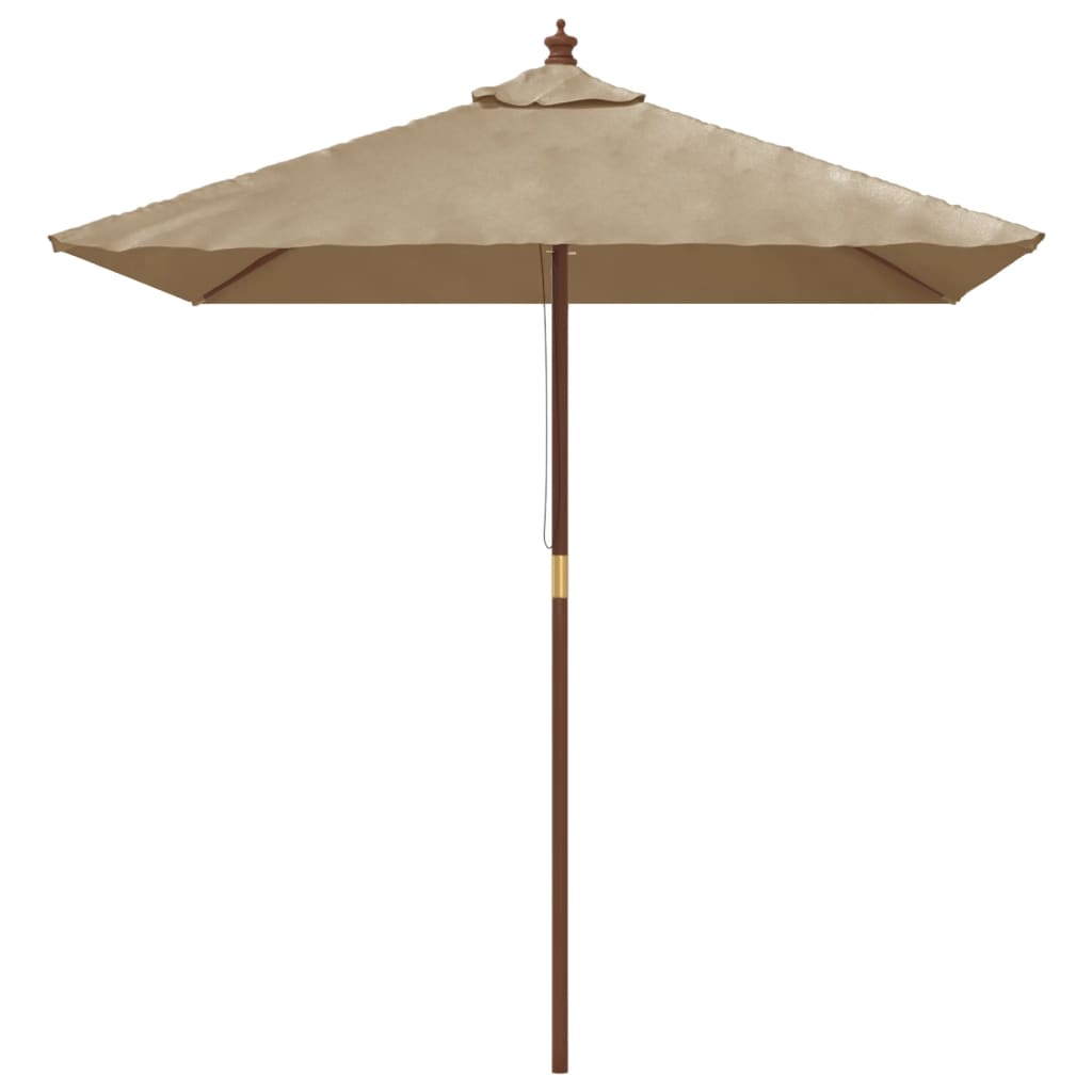 Parasol met houten paal 198x198x231 cm taupe Parasols en zonneschermen | Creëer jouw Trendy Thuis | Gratis bezorgd & Retour | Trendy.nl