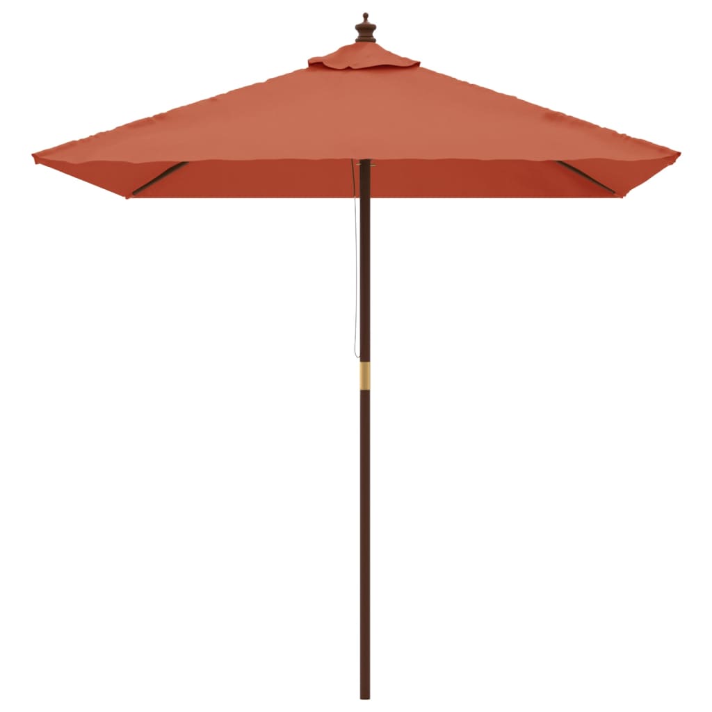 Parasol met houten paal 198x198x231 cm terracottakleurig Parasols en zonneschermen | Creëer jouw Trendy Thuis | Gratis bezorgd & Retour | Trendy.nl