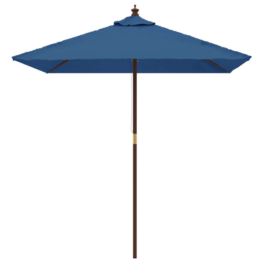 Parasol met houten paal 198x198x231 cm azuurblauw Parasols en zonneschermen | Creëer jouw Trendy Thuis | Gratis bezorgd & Retour | Trendy.nl