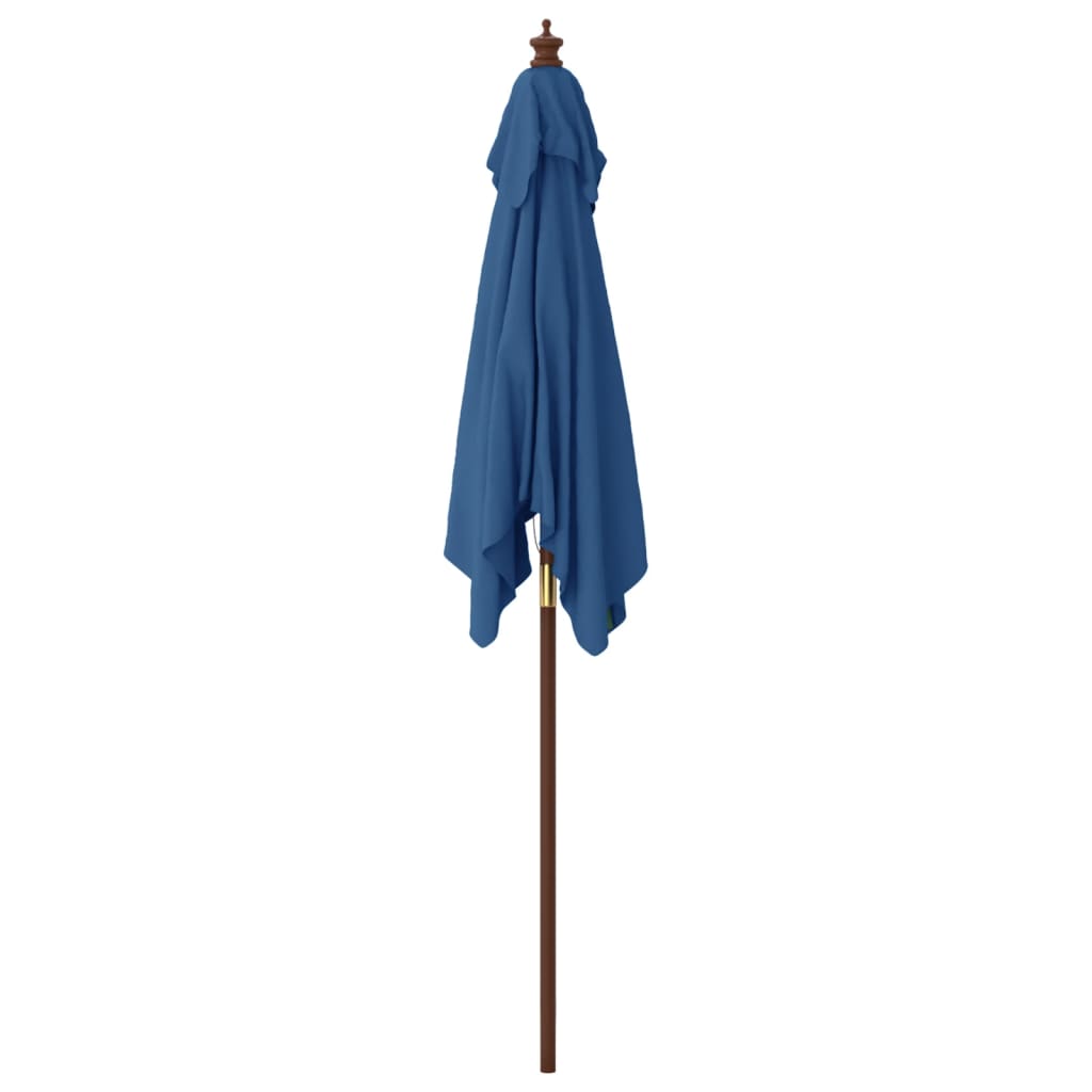 Parasol met houten paal 198x198x231 cm azuurblauw Parasols en zonneschermen | Creëer jouw Trendy Thuis | Gratis bezorgd & Retour | Trendy.nl