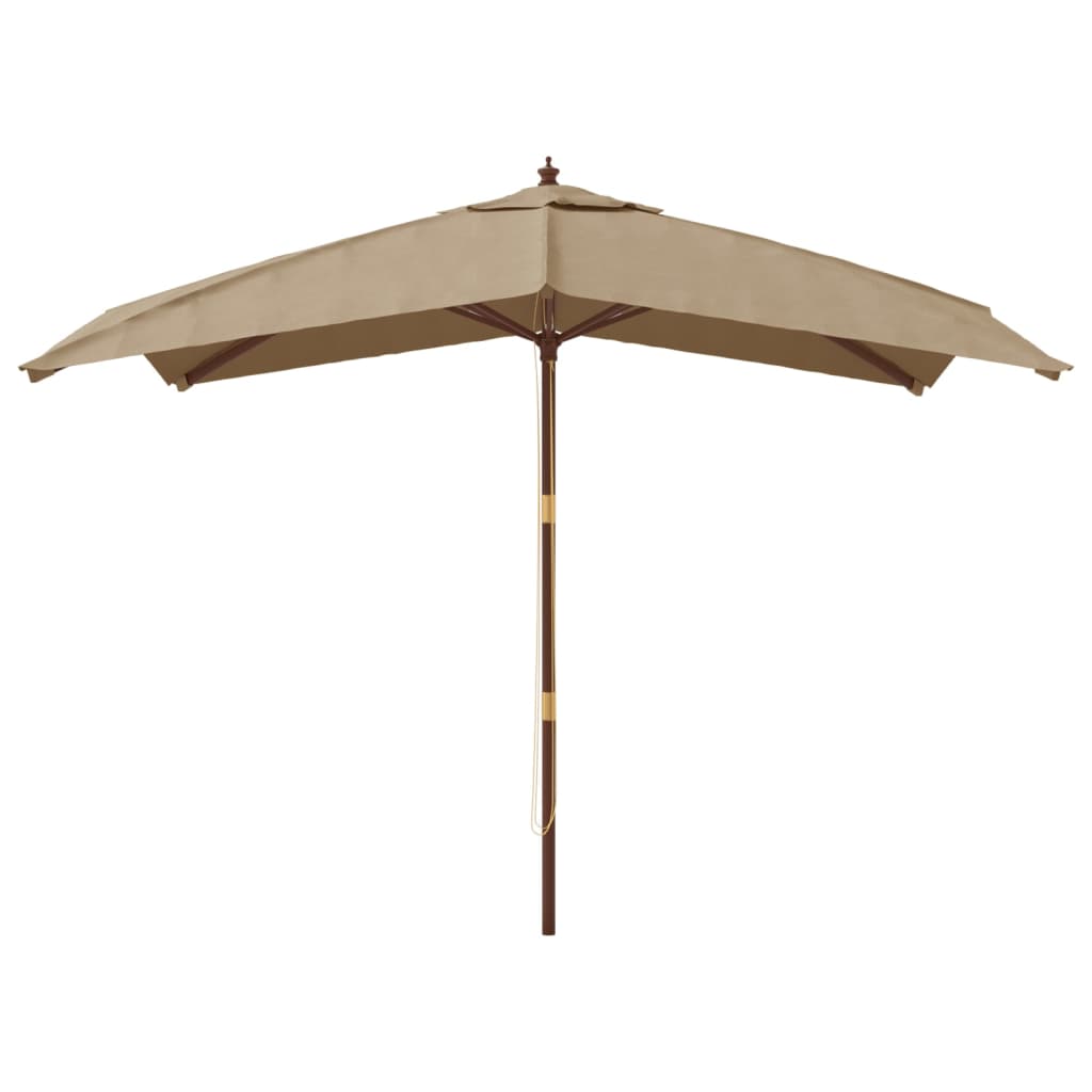 Parasol met houten paal 300x300x273 cm taupe Parasols en zonneschermen | Creëer jouw Trendy Thuis | Gratis bezorgd & Retour | Trendy.nl