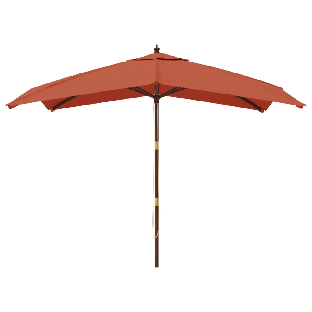 Parasol met houten paal 300x300x273 cm terracottakleurig Parasols en zonneschermen | Creëer jouw Trendy Thuis | Gratis bezorgd & Retour | Trendy.nl