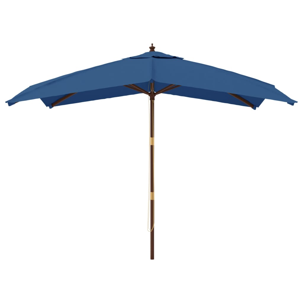 Parasol met houten paal 300x300x273 cm azuurblauw Parasols en zonneschermen | Creëer jouw Trendy Thuis | Gratis bezorgd & Retour | Trendy.nl