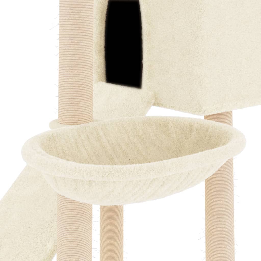 Kattenmeubel met sisal krabpalen 153 cm crèmekleurig Kattenmeubels | Creëer jouw Trendy Thuis | Gratis bezorgd & Retour | Trendy.nl