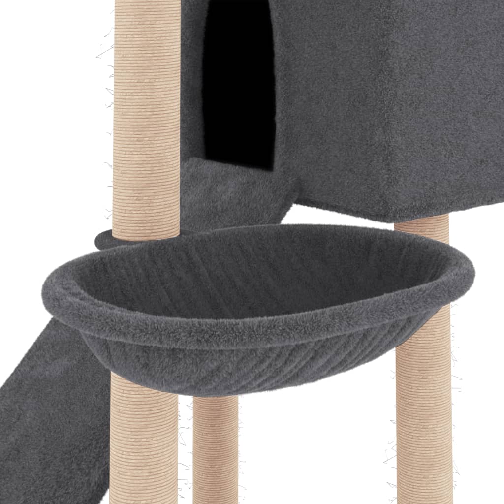 Kattenmeubel met sisal krabpalen 153 cm donkergrijs Kattenmeubels | Creëer jouw Trendy Thuis | Gratis bezorgd & Retour | Trendy.nl