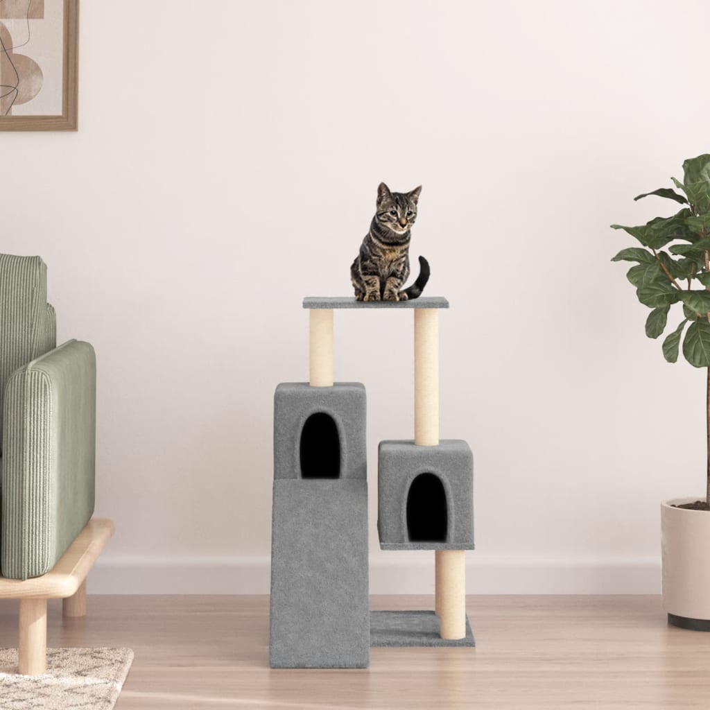 Kattenmeubel met sisal krabpalen 82 cm lichtgrijs Kattenmeubels | Creëer jouw Trendy Thuis | Gratis bezorgd & Retour | Trendy.nl