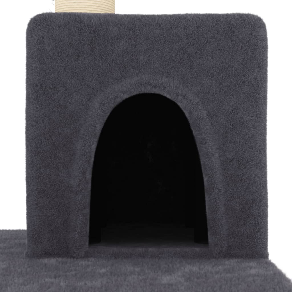 Kattenmeubel met sisal krabpalen 123 cm donkergrijs Kattenmeubels | Creëer jouw Trendy Thuis | Gratis bezorgd & Retour | Trendy.nl