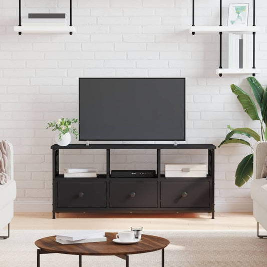 Tv-meubel 102x33x45 cm bewerkt hout en ijzer zwart Tv-meubels | Creëer jouw Trendy Thuis | Gratis bezorgd & Retour | Trendy.nl