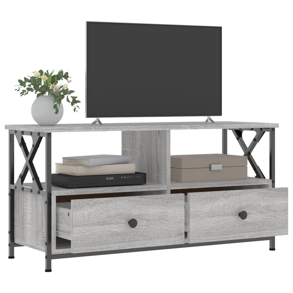 Stijlvol Tv-meubel van grijs sonoma eikenkleurig bewerkt hout, afmetingen 90x33x45 cm Tv-meubels | Creëer jouw Trendy Thuis | Gratis bezorgd & Retour | Trendy.nl