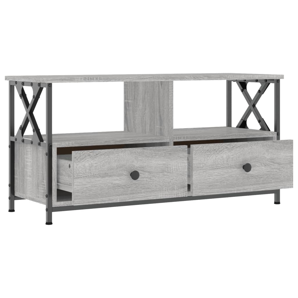 Stijlvol Tv-meubel van grijs sonoma eikenkleurig bewerkt hout, afmetingen 90x33x45 cm Tv-meubels | Creëer jouw Trendy Thuis | Gratis bezorgd & Retour | Trendy.nl