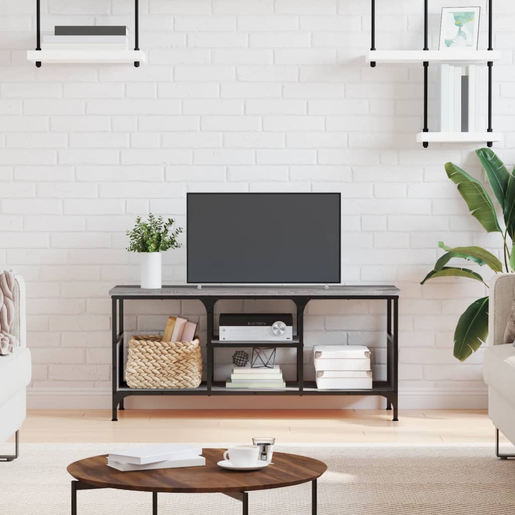 Stijlvol Tv-meubel van bewerkt hout en ijzer - Grijs Sonoma eiken, 100x35x45 cm Tv-meubels | Creëer jouw Trendy Thuis | Gratis bezorgd & Retour | Trendy.nl
