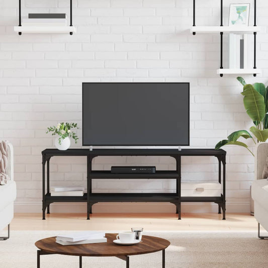Tv-meubel 121x35x45 cm bewerkt hout en ijzer zwart Tv-meubels | Creëer jouw Trendy Thuis | Gratis bezorgd & Retour | Trendy.nl