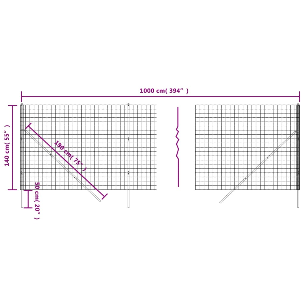 Draadgaashek 1,4x10 m gegalvaniseerd staal groen Schuttingen & hekwerken | Creëer jouw Trendy Thuis | Gratis bezorgd & Retour | Trendy.nl