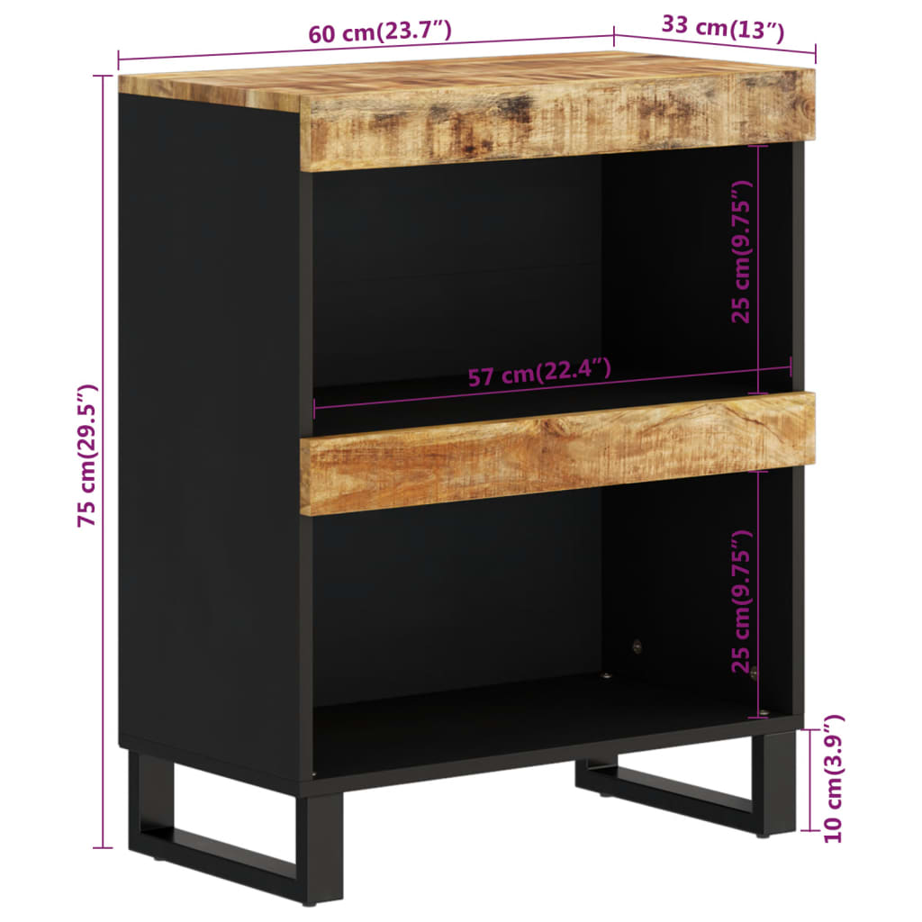 Bijzetkast 60x33x75 cm massief mangohout Nachtkastjes | Creëer jouw Trendy Thuis | Gratis bezorgd & Retour | Trendy.nl