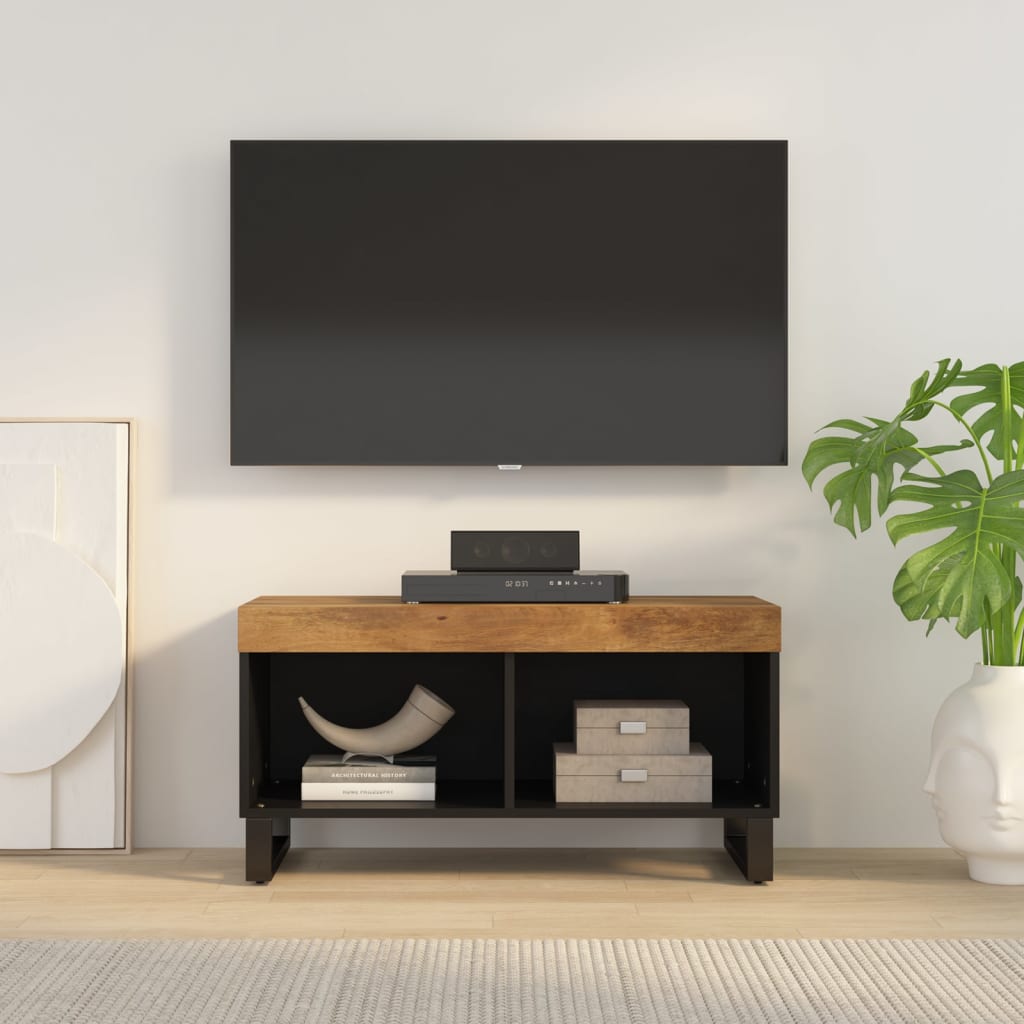 Tv-meubel 85x33x43,5 cm massief mangohout Cd- & dvd-kasten | Creëer jouw Trendy Thuis | Gratis bezorgd & Retour | Trendy.nl