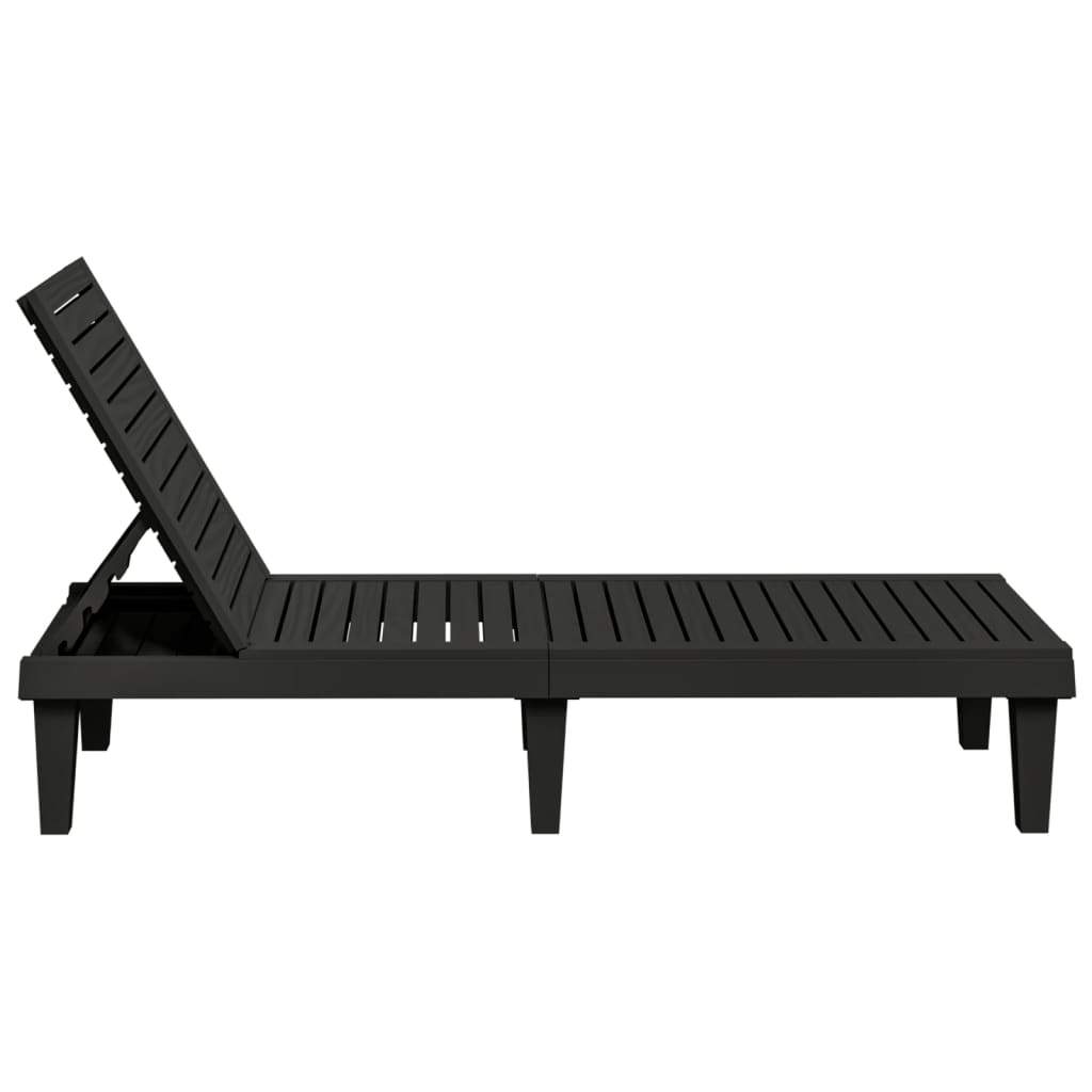 Ligbed 155x58x83 cm polypropeen zwart Ligstoelen | Creëer jouw Trendy Thuis | Gratis bezorgd & Retour | Trendy.nl
