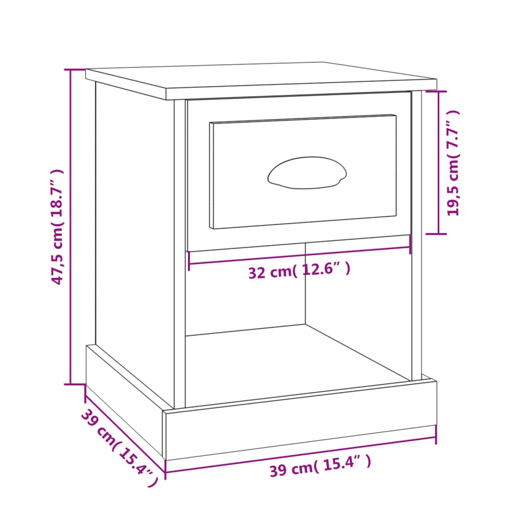 Nachtkastjes 2 st 39x39x47,5 cm bewerkt hout wit Nachtkastjes | Creëer jouw Trendy Thuis | Gratis bezorgd & Retour | Trendy.nl