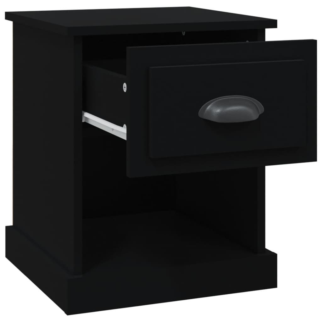 Nachtkastje 39x39x47,5 cm bewerkt hout zwart Nachtkastjes | Creëer jouw Trendy Thuis | Gratis bezorgd & Retour | Trendy.nl