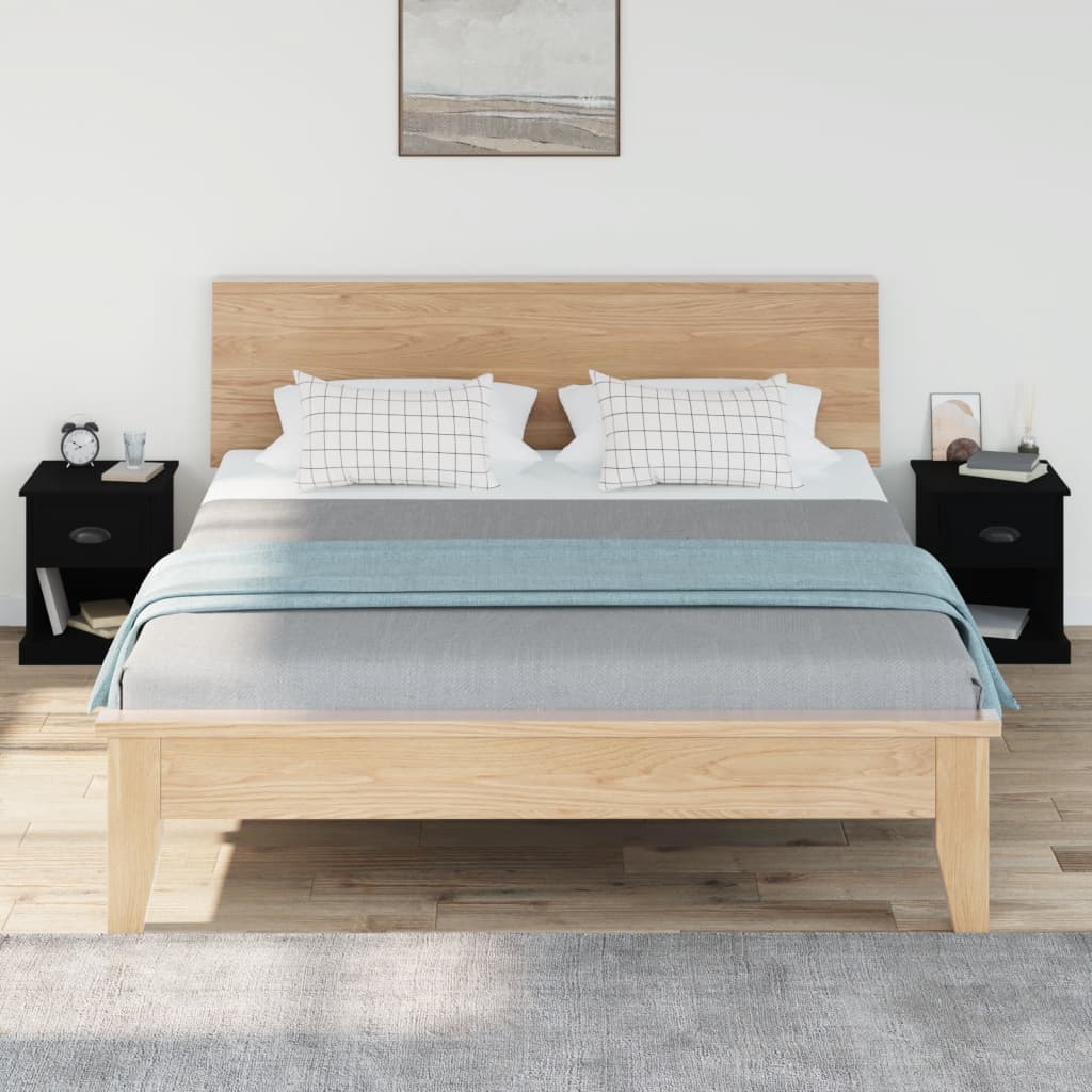 Nachtkastjes 2 st 39x39x47,5 cm bewerkt hout zwart Nachtkastjes | Creëer jouw Trendy Thuis | Gratis bezorgd & Retour | Trendy.nl