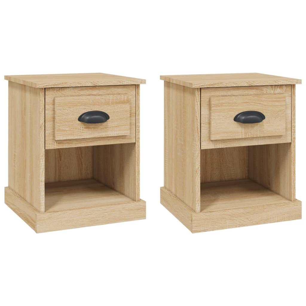 Nachtkastjes 2 st 39x39x47,5 cm bewerkt hout sonoma eikenkleur Nachtkastjes | Creëer jouw Trendy Thuis | Gratis bezorgd & Retour | Trendy.nl