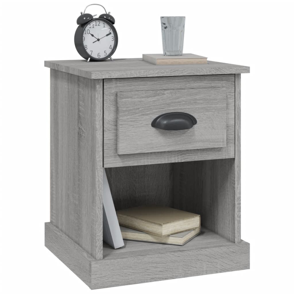 Nachtkastje 39x39x47,5 cm bewerkt hout grijs sonoma eikenkleur Nachtkastjes | Creëer jouw Trendy Thuis | Gratis bezorgd & Retour | Trendy.nl