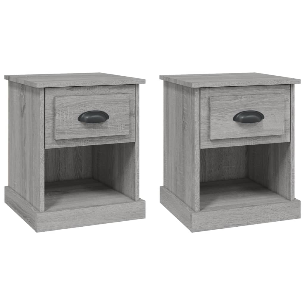 Nachtkastjes 2 st 39x39x47,5 cm bewerkt hout grijs sonoma eiken Nachtkastjes | Creëer jouw Trendy Thuis | Gratis bezorgd & Retour | Trendy.nl