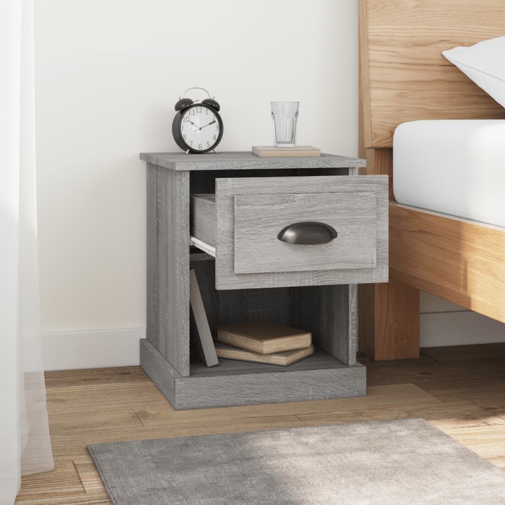 Nachtkastjes 2 st 39x39x47,5 cm bewerkt hout grijs sonoma eiken Nachtkastjes | Creëer jouw Trendy Thuis | Gratis bezorgd & Retour | Trendy.nl