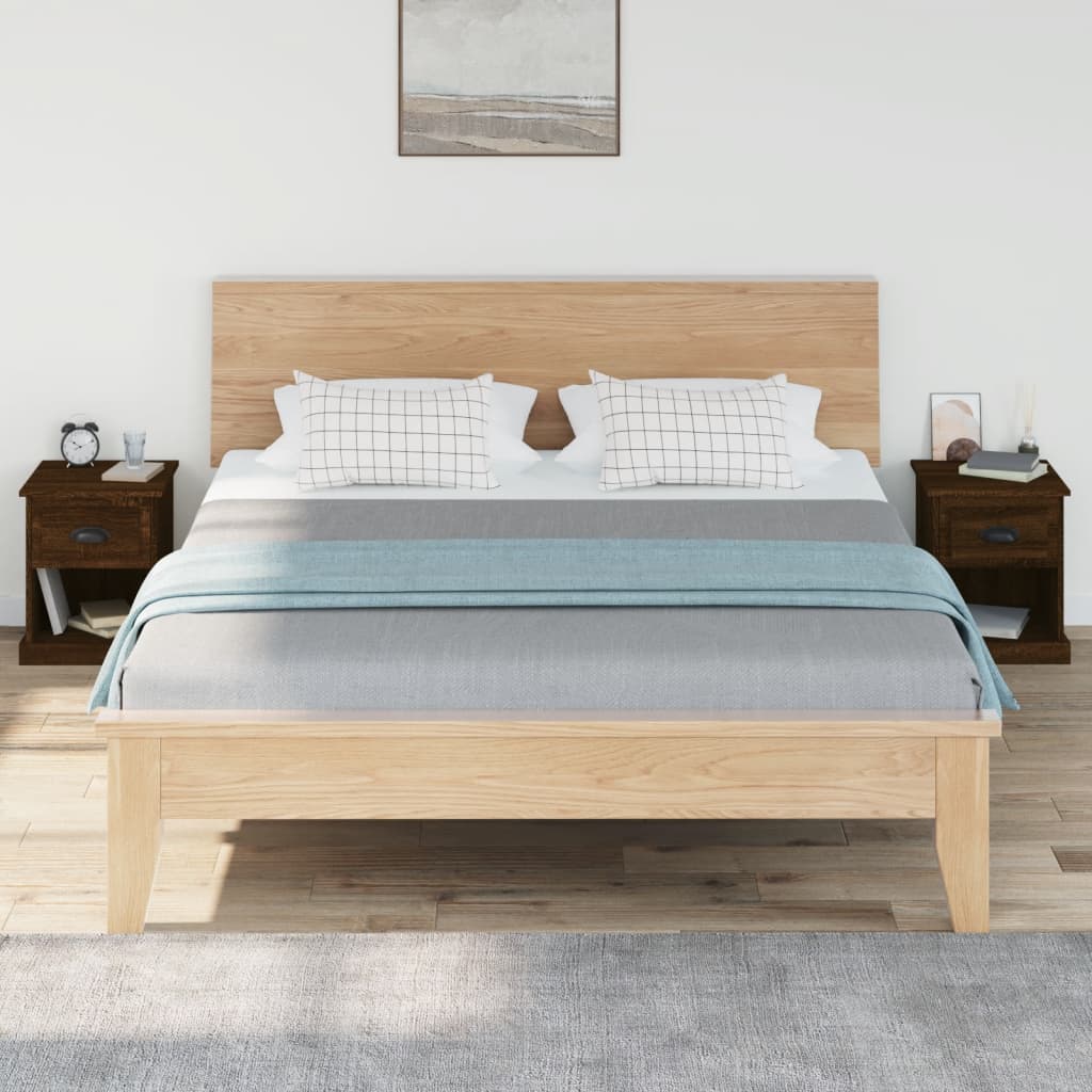 Nachtkastjes 2 st 39x39x47,5 cm bewerkt hout bruin eikenkleur Nachtkastjes | Creëer jouw Trendy Thuis | Gratis bezorgd & Retour | Trendy.nl