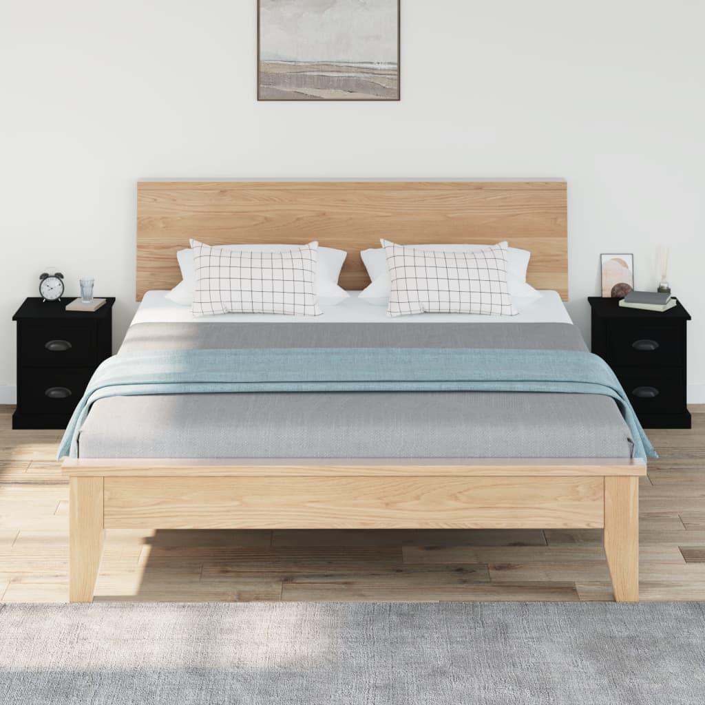 Nachtkastjes 2 st 39x39x47,5 cm bewerkt hout zwart Nachtkastjes | Creëer jouw Trendy Thuis | Gratis bezorgd & Retour | Trendy.nl