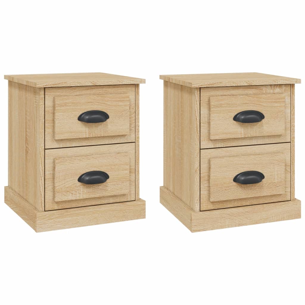 Nachtkastjes 2 st 39x39x47,5 cm bewerkt hout sonoma eikenkleur Nachtkastjes | Creëer jouw Trendy Thuis | Gratis bezorgd & Retour | Trendy.nl