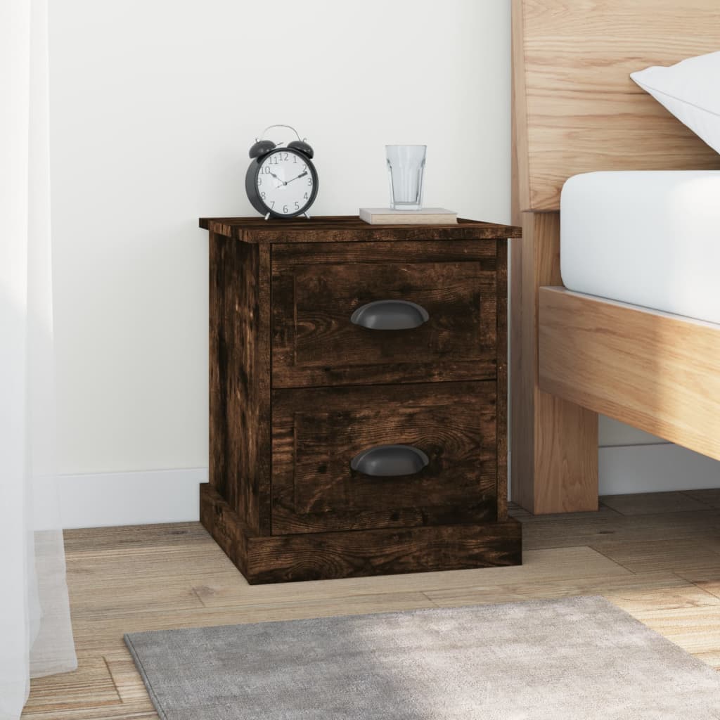 Nachtkastje 39x39x47,5 cm bewerkt hout gerookt eiken Nachtkastjes | Creëer jouw Trendy Thuis | Gratis bezorgd & Retour | Trendy.nl