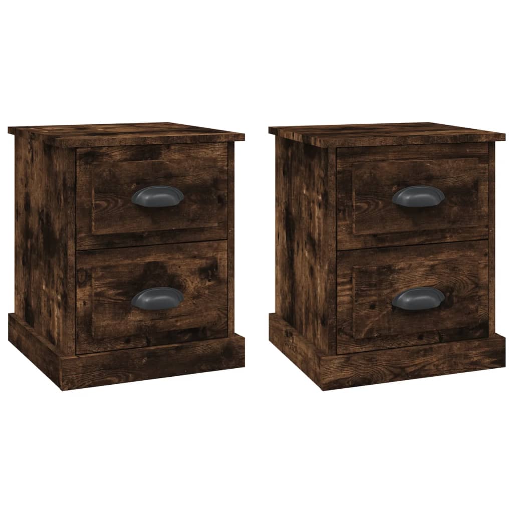 Nachtkastjes 2 st 39x39x47,5 cm bewerkt hout gerookt eikenkleur Nachtkastjes | Creëer jouw Trendy Thuis | Gratis bezorgd & Retour | Trendy.nl