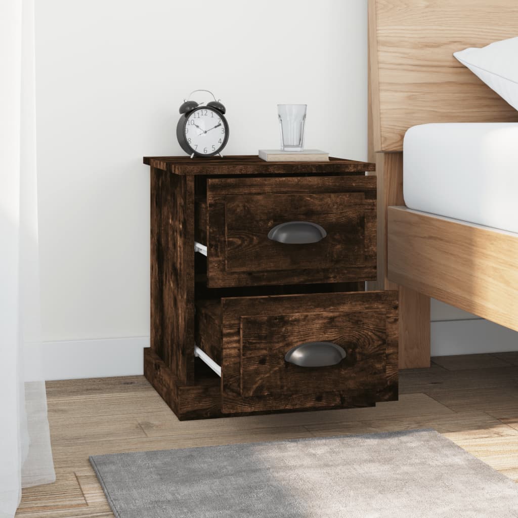 Nachtkastjes 2 st 39x39x47,5 cm bewerkt hout gerookt eikenkleur Nachtkastjes | Creëer jouw Trendy Thuis | Gratis bezorgd & Retour | Trendy.nl