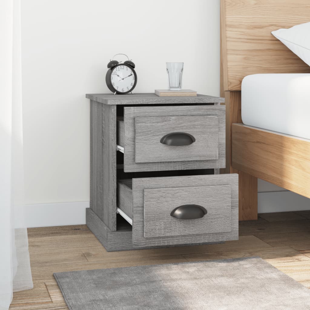 Nachtkastjes 2 st 39x39x47,5 cm bewerkt hout grijs sonoma eiken Nachtkastjes | Creëer jouw Trendy Thuis | Gratis bezorgd & Retour | Trendy.nl