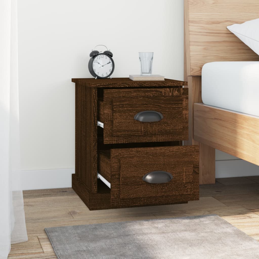 Nachtkastjes 2 st 39x39x47,5 cm bewerkt hout bruin eikenkleur Nachtkastjes | Creëer jouw Trendy Thuis | Gratis bezorgd & Retour | Trendy.nl