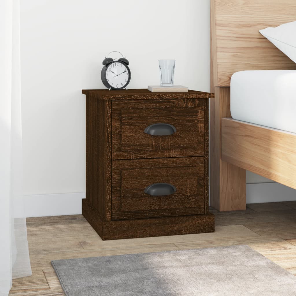 Nachtkastjes 2 st 39x39x47,5 cm bewerkt hout bruin eikenkleur Nachtkastjes | Creëer jouw Trendy Thuis | Gratis bezorgd & Retour | Trendy.nl