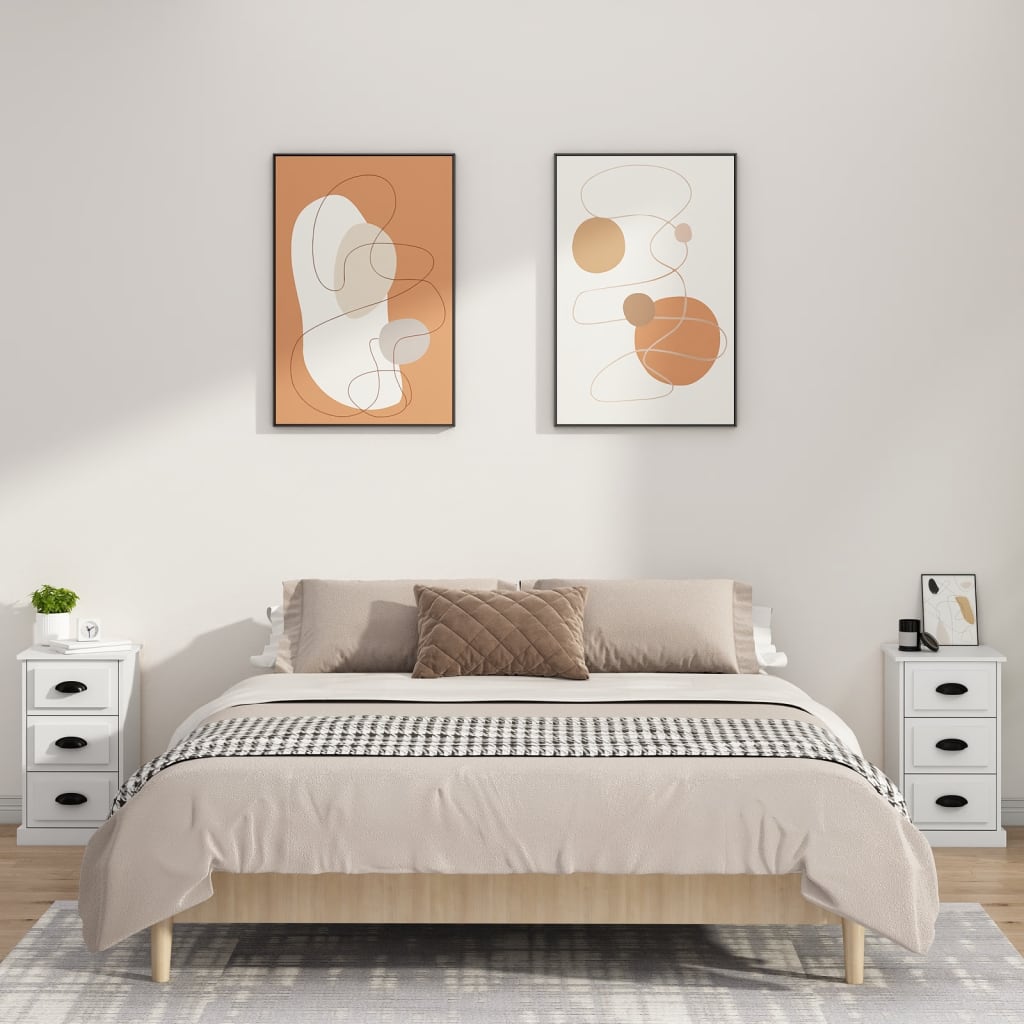 Nachtkastje 39x39x67 cm bewerkt hout wit Nachtkastjes | Creëer jouw Trendy Thuis | Gratis bezorgd & Retour | Trendy.nl