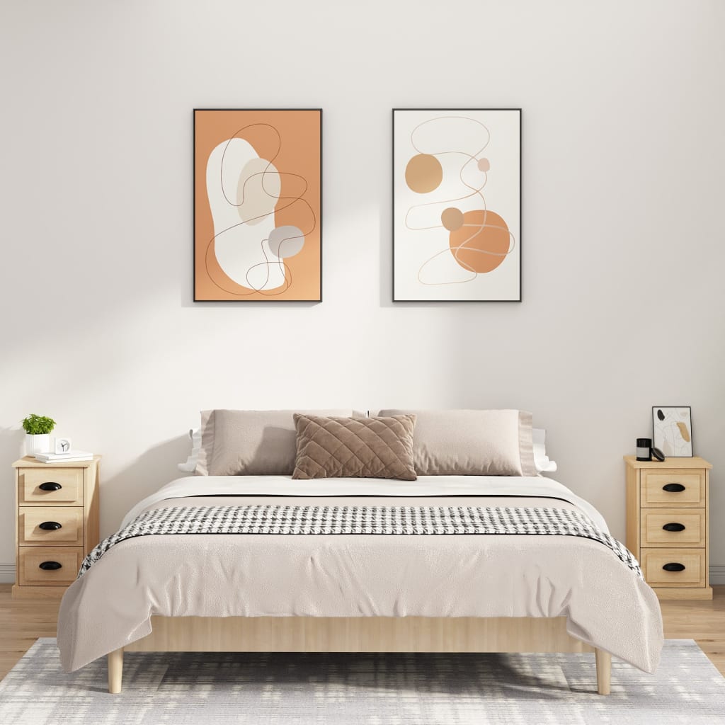 Nachtkastje 39x39x67 cm bewerkt hout sonoma eikenkleurig Nachtkastjes | Creëer jouw Trendy Thuis | Gratis bezorgd & Retour | Trendy.nl